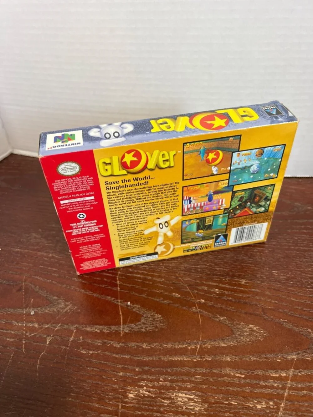 Glover Nintendo 64 Game Complete In Box With Manual & Inserts Tested